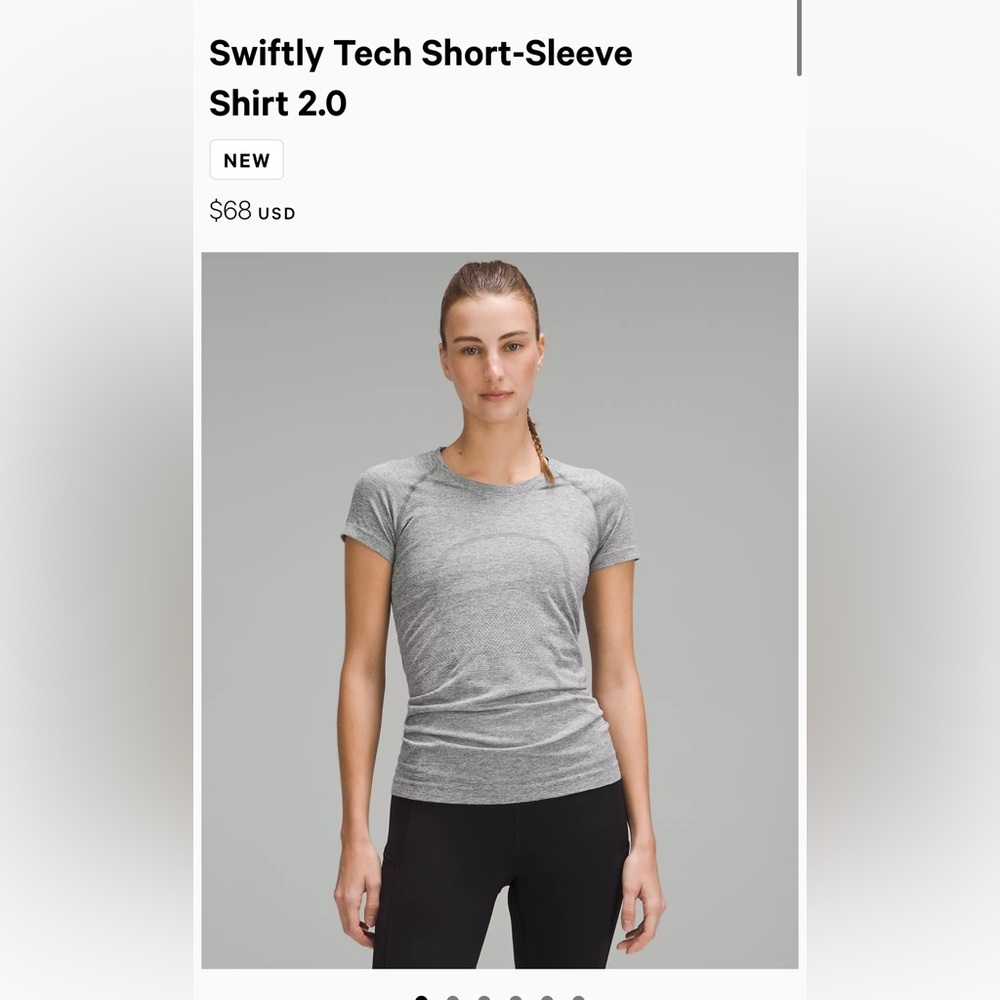 Lululemon swiftly tech gray short sleeve race length